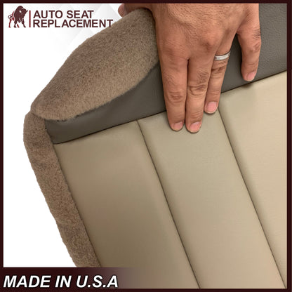 2002 2003 2004 Ford Excursion Eddie Bauer Edition Second Row 50/50 Captain Chair Seat Covers In 2 Tone Tan-Gray: Choose From Variations
