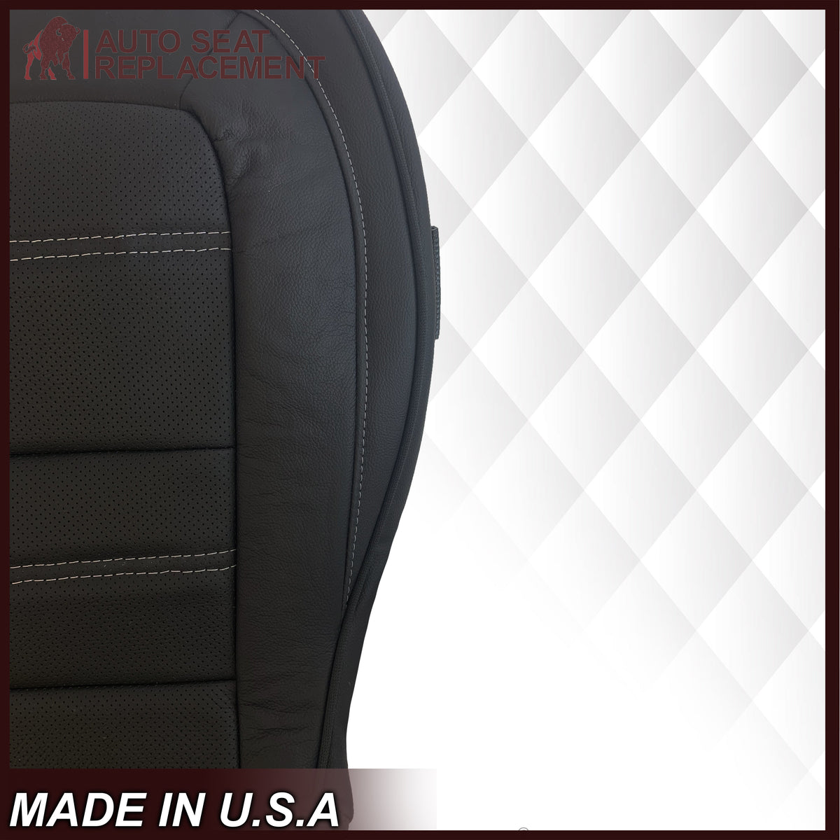 2015 - 2022 GMC Canyon & Canyon Denali (PERFORATED) Replacement Bottom Seat Covers in Jet Black OR Gray / Dune Tan: Choose your side