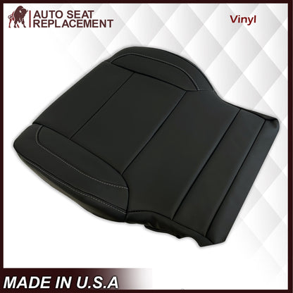 2014 2015 2016 2017 2018 2019 Chevy Silverado Tahoe Suburban & GMC Yukon Leather & Vinyl Seat Cover Replacement in Black (Jet Black)
