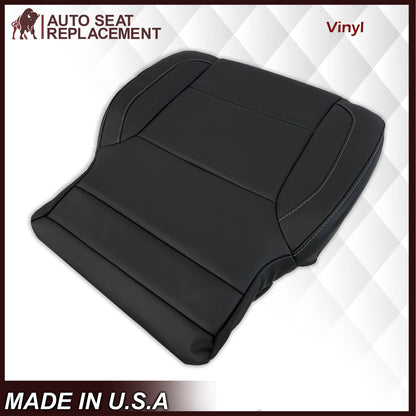 2014 2015 2016 2017 2018 2019 Chevy Silverado Tahoe Suburban & GMC Yukon Leather & Vinyl Seat Cover Replacement in Black (Jet Black)