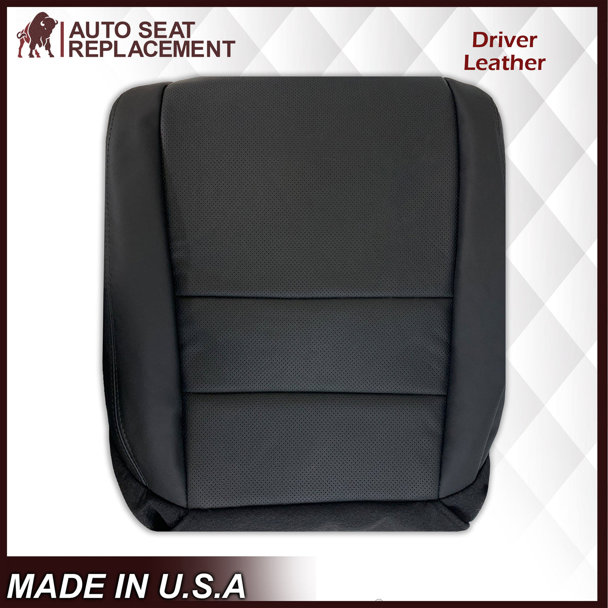 2005 - 2008 Acura TL Driver Side Bottom Seat Cover in Black Leather or Vinyl