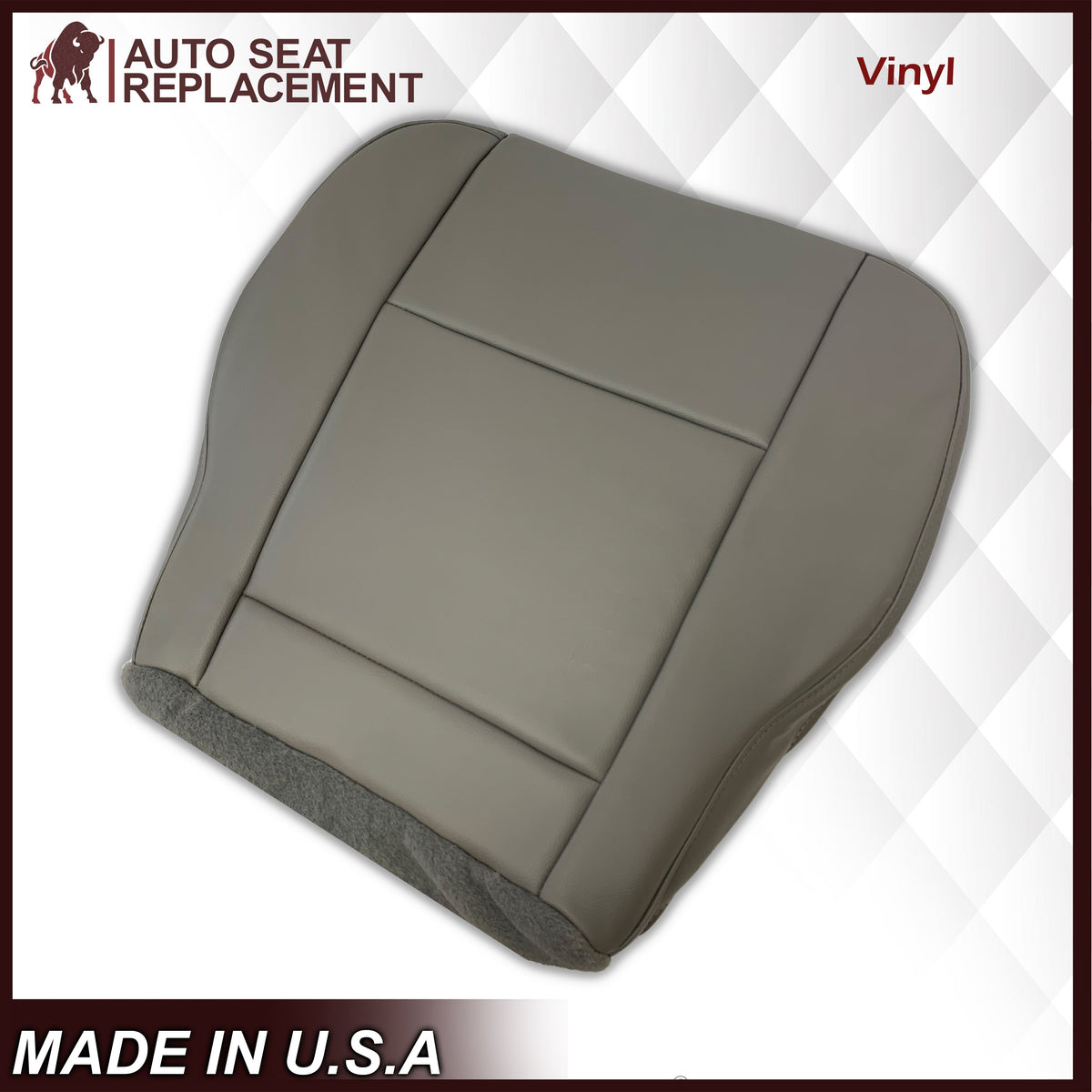 2015-2020 Ford Transit 150 250 350 Van Driver OR Passenger Side Bottom Vinyl Replacement Seat Covers in Gray: Choose Your Side And Position