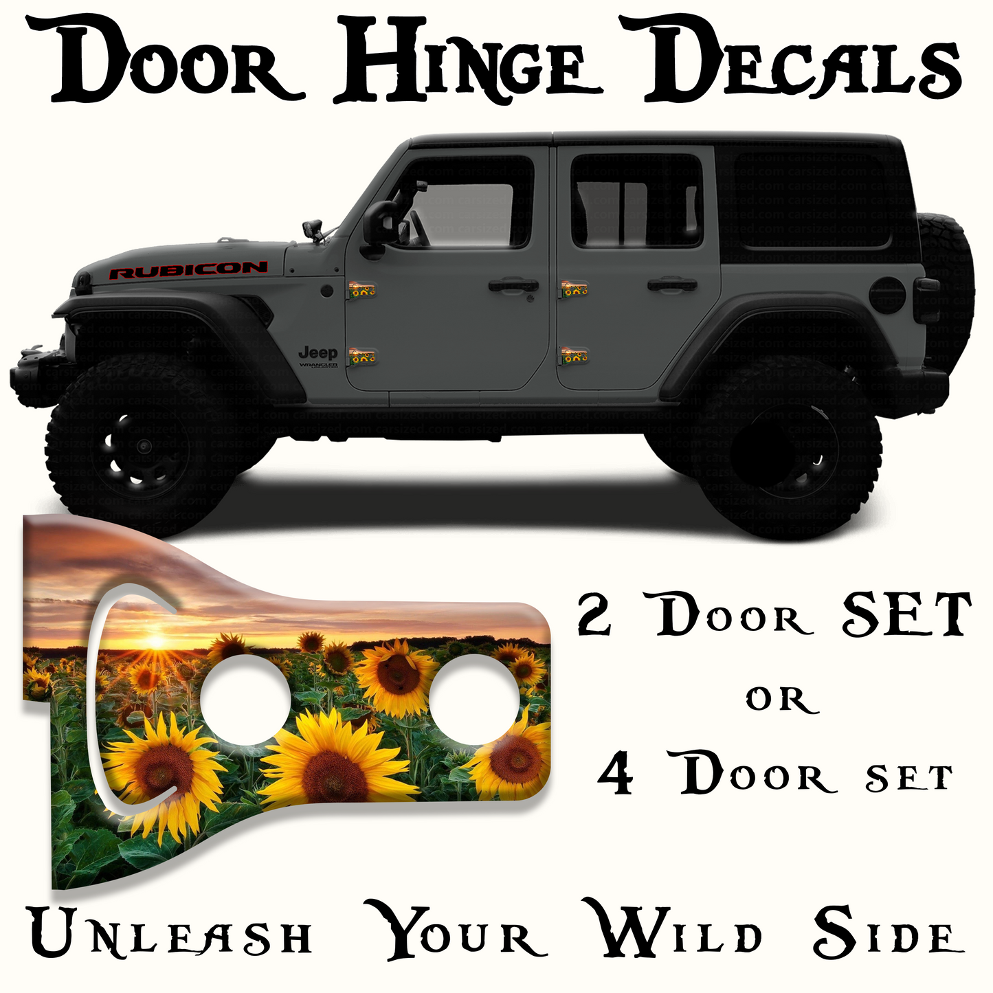Sunflower field Door hinge decals 39