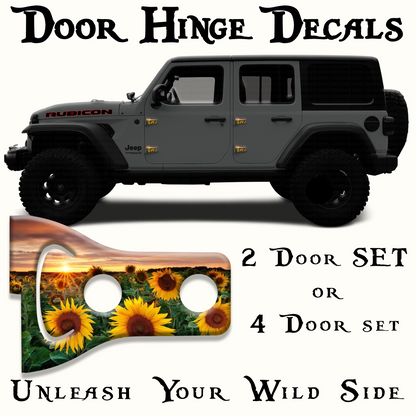 Sunflower field Door hinge decals 39