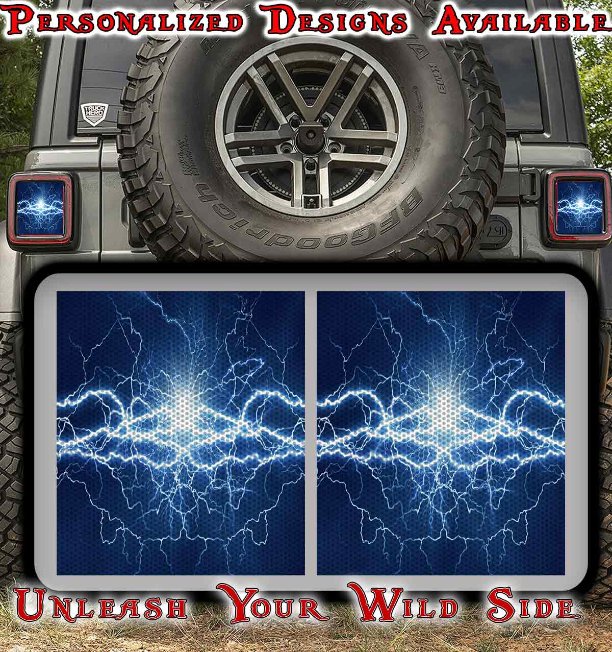 Blue lighting taillight cover decal 39