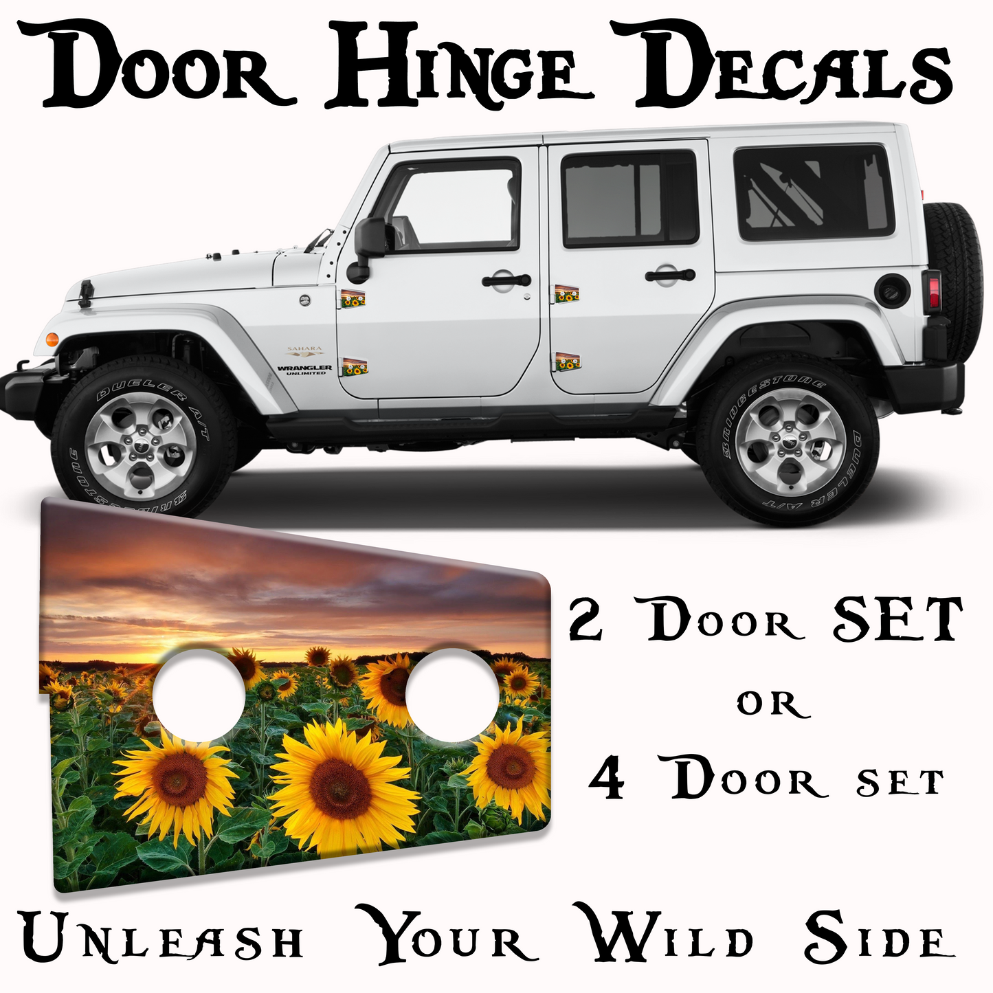 Sunflower field Door hinge decals 39