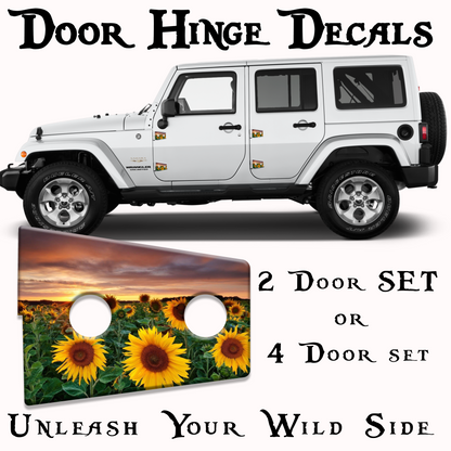Sunflower field Door hinge decals 39