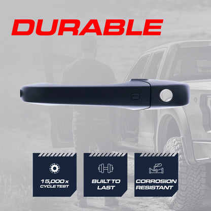 Exterior Door Handle Black Primed Replacement for Dodge Durango (2011-2024) / Jeep Grand Cherokee (2011-2024) OE Part # 1QA21AXRAK, 1QA21AXRAG | Front Left Driver Side