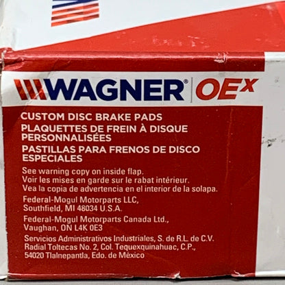 WAGNER OEx Disc Front Brake Pad Set 7" x 3" Grey OEX1047