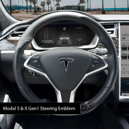 3M Gloss Black Tesla Steering Wheel Wrap | Model S