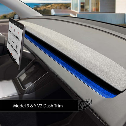 3M Deep Blue Metallic Tesla Dash Trim Wrap | Model Y 2026