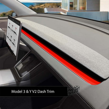3M Gloss Hot Rod Red Tesla Dash Trim Wrap | Model Y 2026