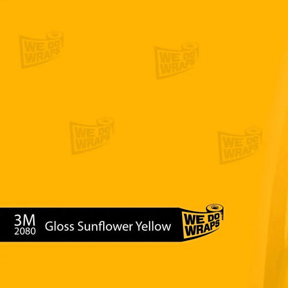 3M Gloss Sunflower Yellow Tesla Emblem Decals (Front + Back) | Model 3