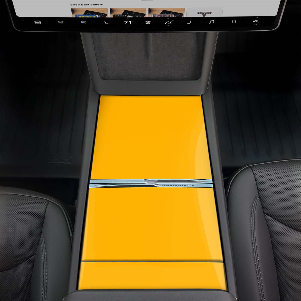 3M Gloss Sunflower Yellow | Tesla Center Console Wrap Kit | Model 3 '24-26 Refresh