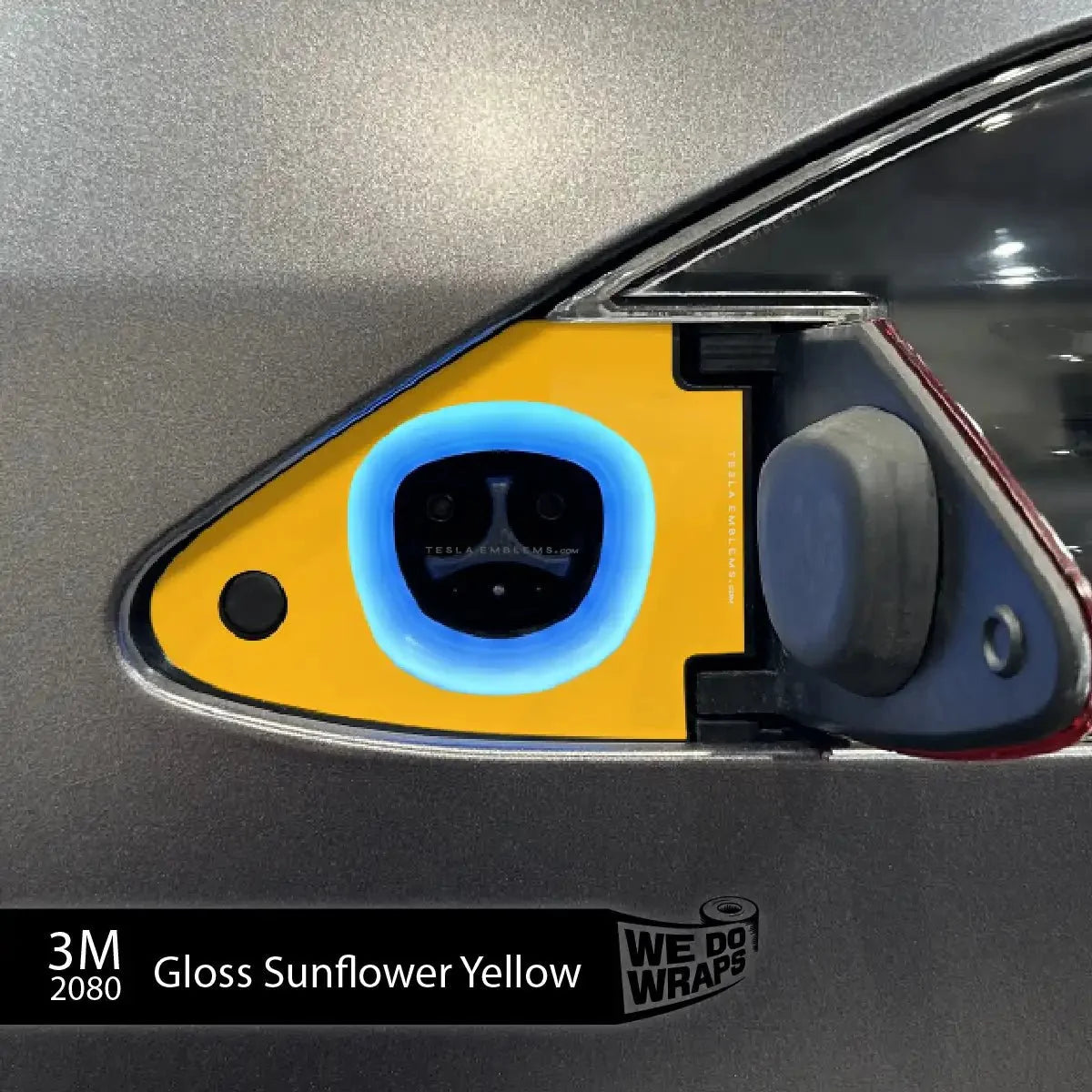 3M Gloss Sunflower Yellow Tesla Charge Port Wrap | Model X