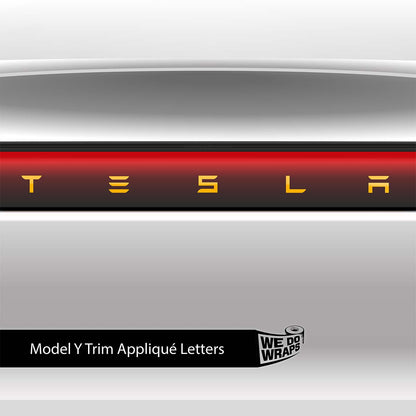 3M Gloss Sunflower Yellow Tesla Emblem Decals (Front + Back) | Model Y