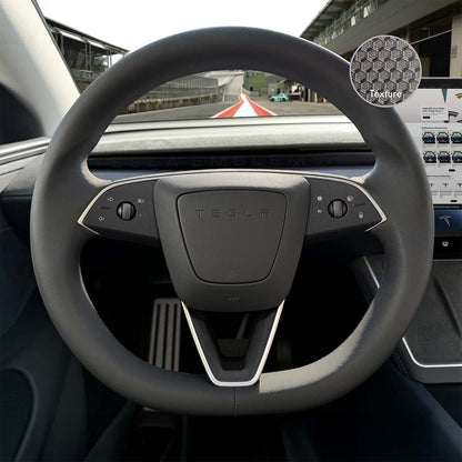 3M Matrix Black Tesla Steering Wheel Trim Decal Kit (3pcs) | Model 3