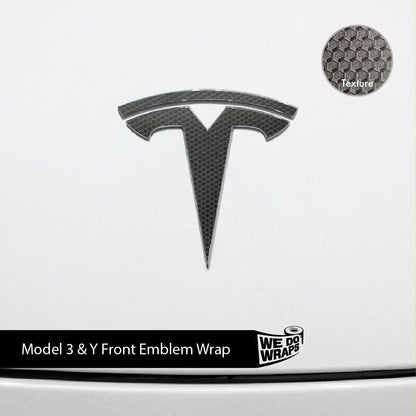 3M Matrix Black Tesla Emblem Decals (Front + Back) | Model Y