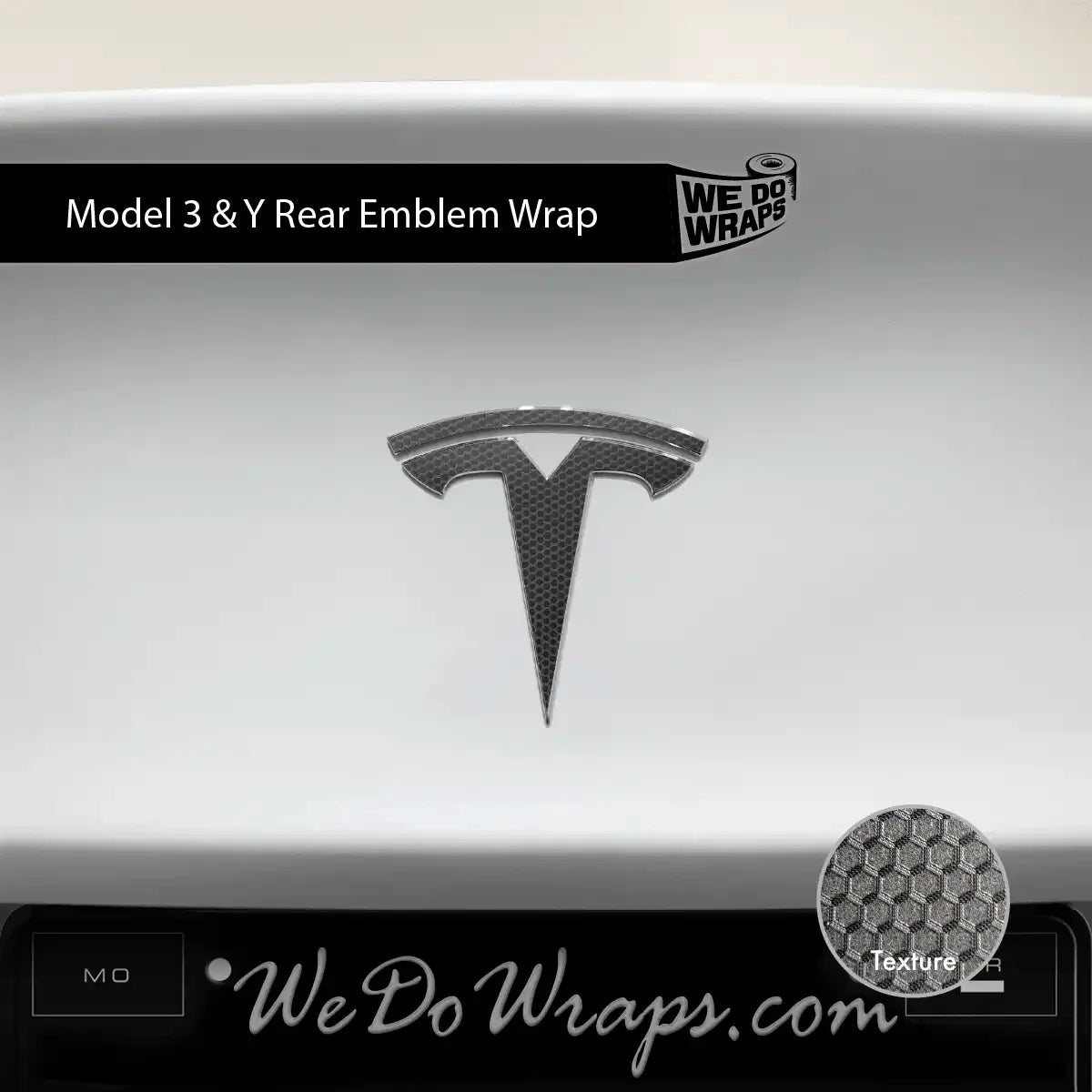 3M Matrix Black Tesla Emblem Decals (Front + Back) | Model Y