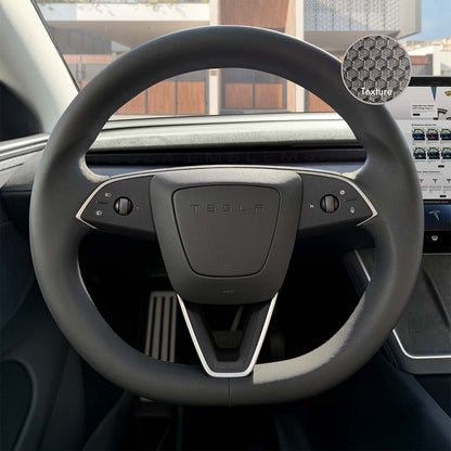 3M Matrix Black Tesla Steering Wheel Trim Decal Kit (3pcs) | Model 3