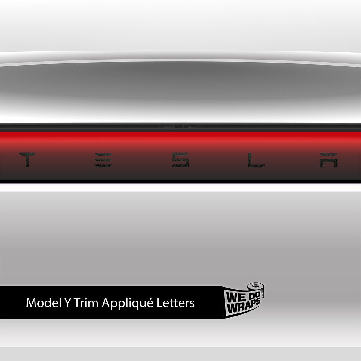 3M Matte Black Metallic Tesla Emblem Decals (Front + Back) | Model Y