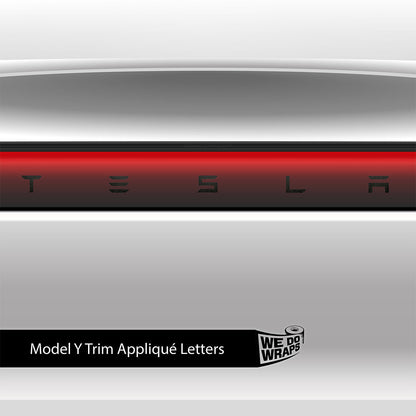 3M Matte Black Metallic Tesla Emblem Decals (Front + Back) | Model Y