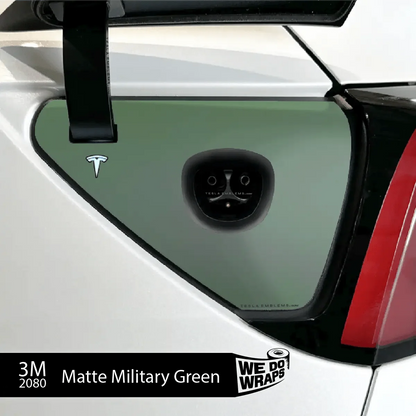 3M Matte Military Green Tesla Charge Port Wrap | Model Y