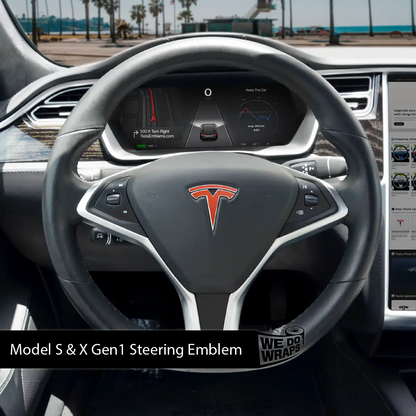 3M Matte Red Tesla Steering Wheel Wrap | Model X