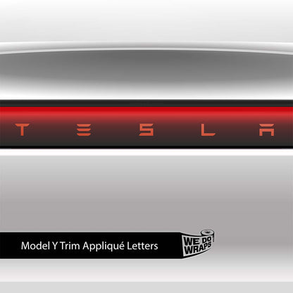 3M Matte Red Tesla Emblem Decals (Front + Back) | Model Y