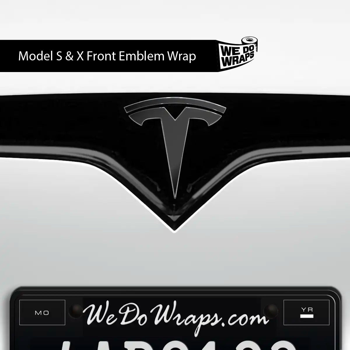 3M Satin Black Tesla Emblem Decals (Front + Back) | Model X