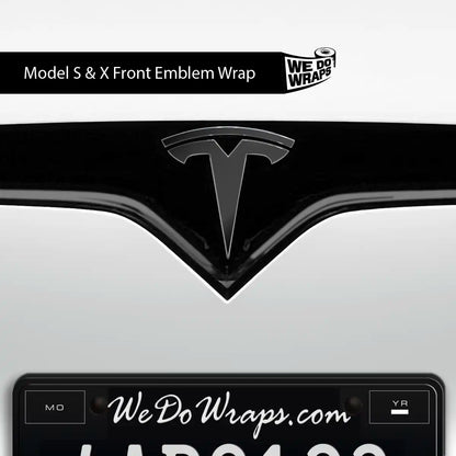 3M Satin Black Tesla Emblem Decals (Front + Back) | Model X