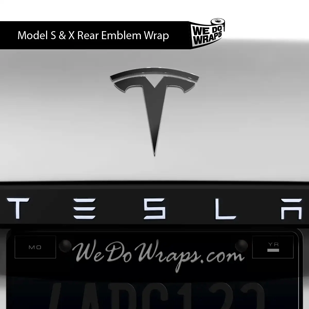 3M Satin Black Tesla Emblem Decals (Front + Back) | Model X
