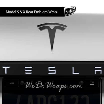 3M Satin Black Tesla Emblem Decals (Front + Back) | Model X