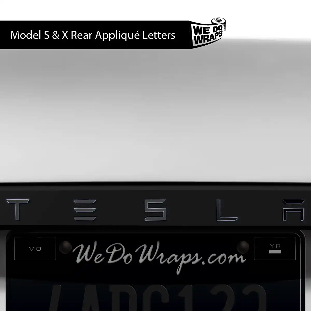 3M Satin Black Tesla Emblem Decals (Front + Back) | Model X