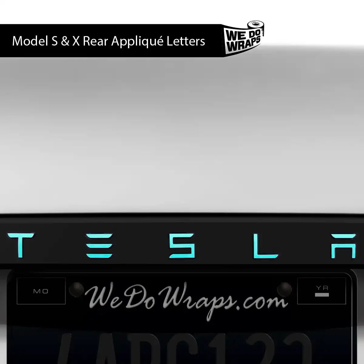 3M Satin Key West Tesla Emblem Decals (Front + Back) | Model S