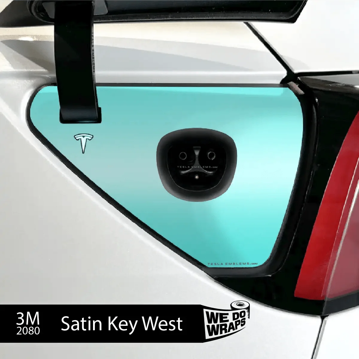 3M Satin Key West Tesla Charge Port Wrap | Model 3