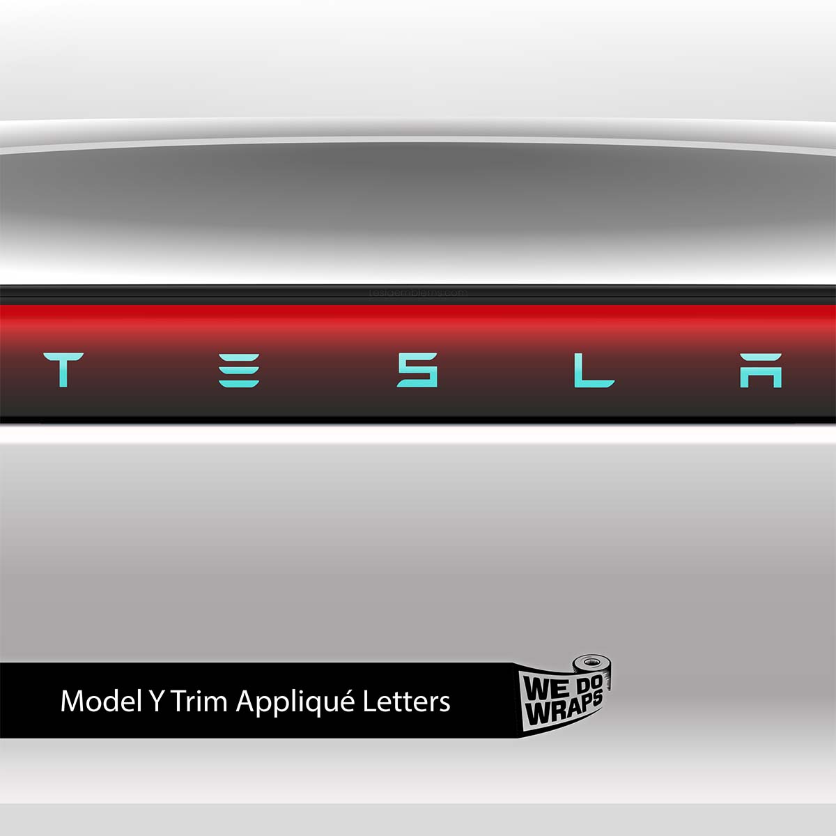 3M Satin Key West Tesla Emblem Decals (Front + Back) | Model Y