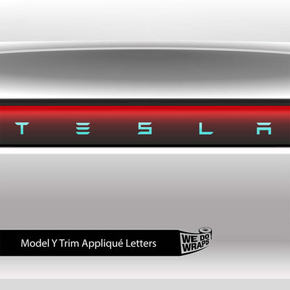 3M Satin Key West Tesla Emblem Decals (Front + Back) | Model Y