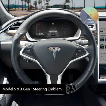 3M Satin Psychedelic Flip Tesla Steering Wheel Wrap | Model X
