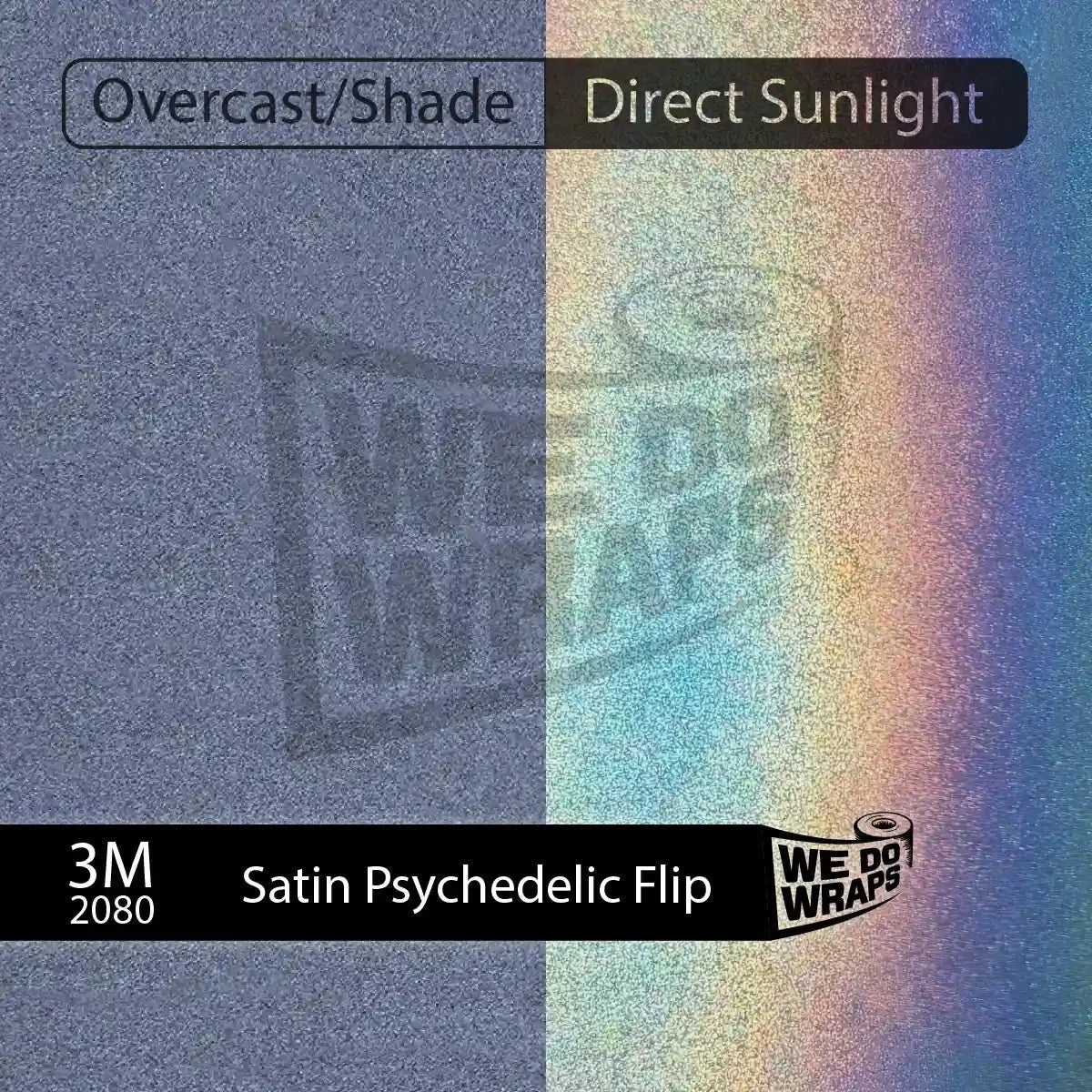 3M Satin Psychedelic Flip Tesla Emblem Decals (Front + Back) | Model Y
