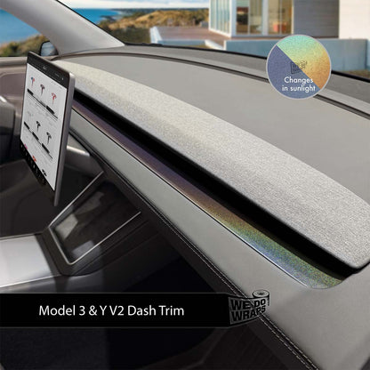 3M Satin Psychedelic Flip Tesla Dash Trim Wrap | Model Y 2026