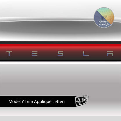 3M Satin Psychedelic Flip Tesla Emblem Decals (Front + Back) | Model Y