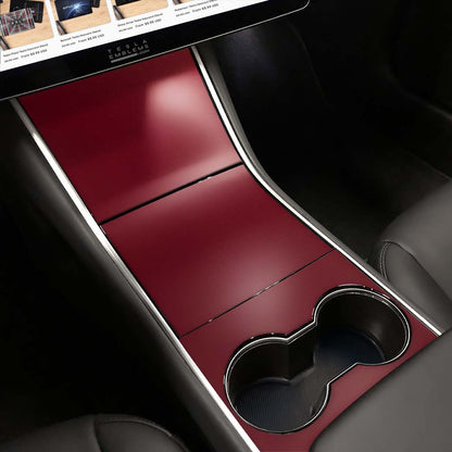 3M Satin Vampire Red | Tesla Center Console Wrap Kit | Model Y ’19-20