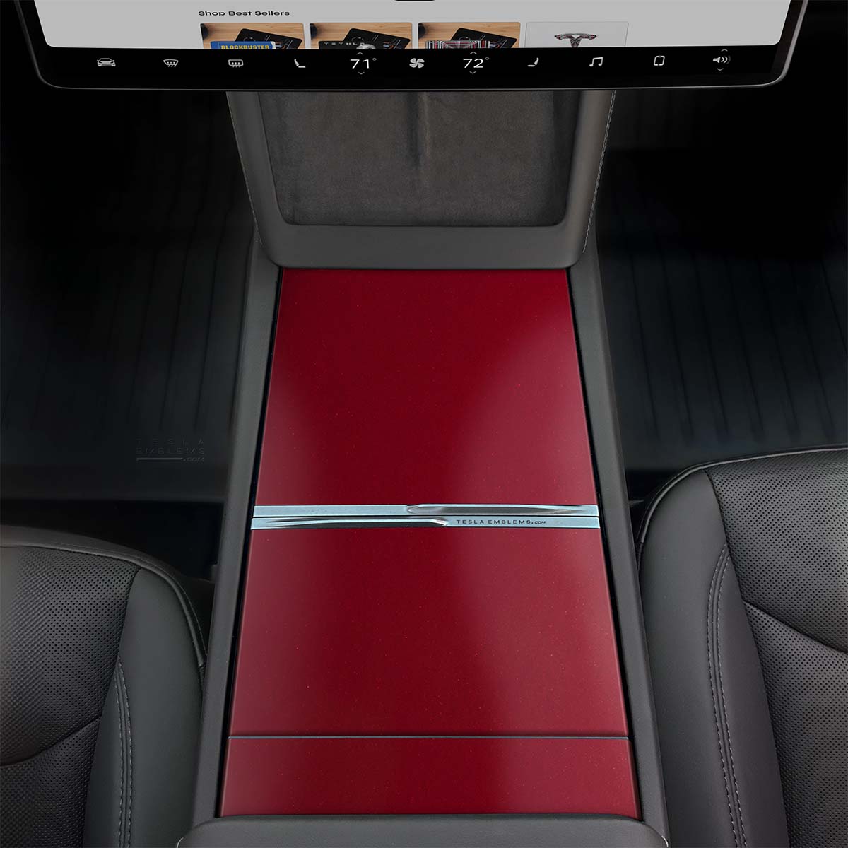 3M Satin Vampire Red | Tesla Center Console Wrap Kit | Model Y 2026