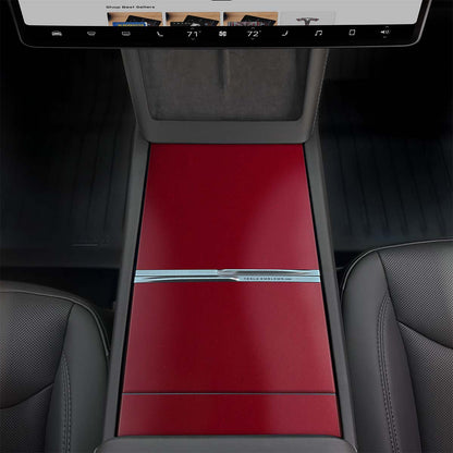 3M Satin Vampire Red | Tesla Center Console Wrap Kit | Model 3 '24-26 Refresh