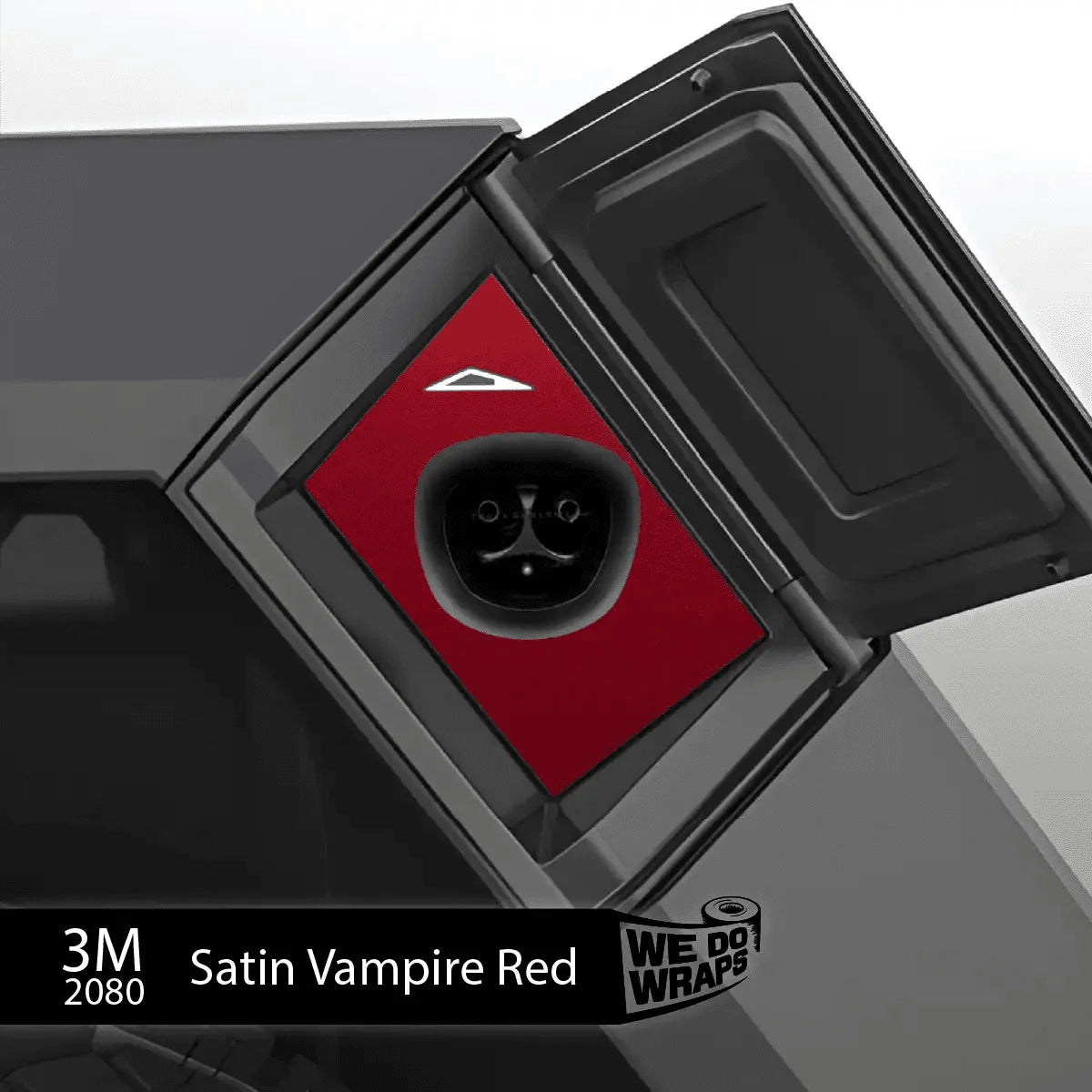 3M Satin Vampire Red Tesla Charge Port Wrap | Cybertruck