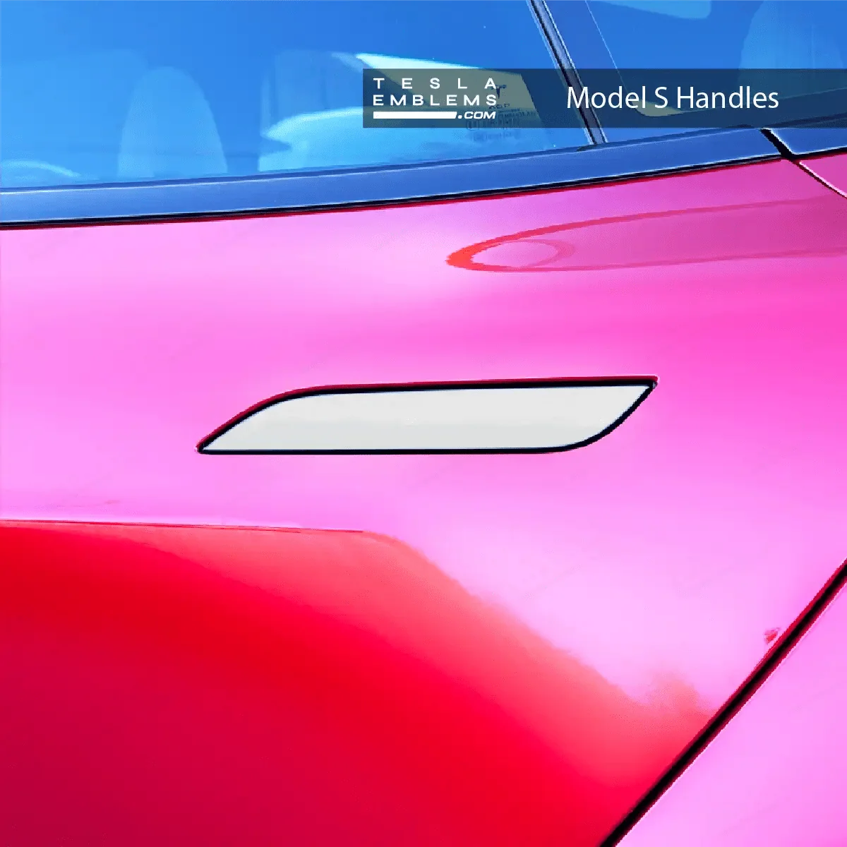 3M Satin White Tesla Door Handle Decals (4pcs)