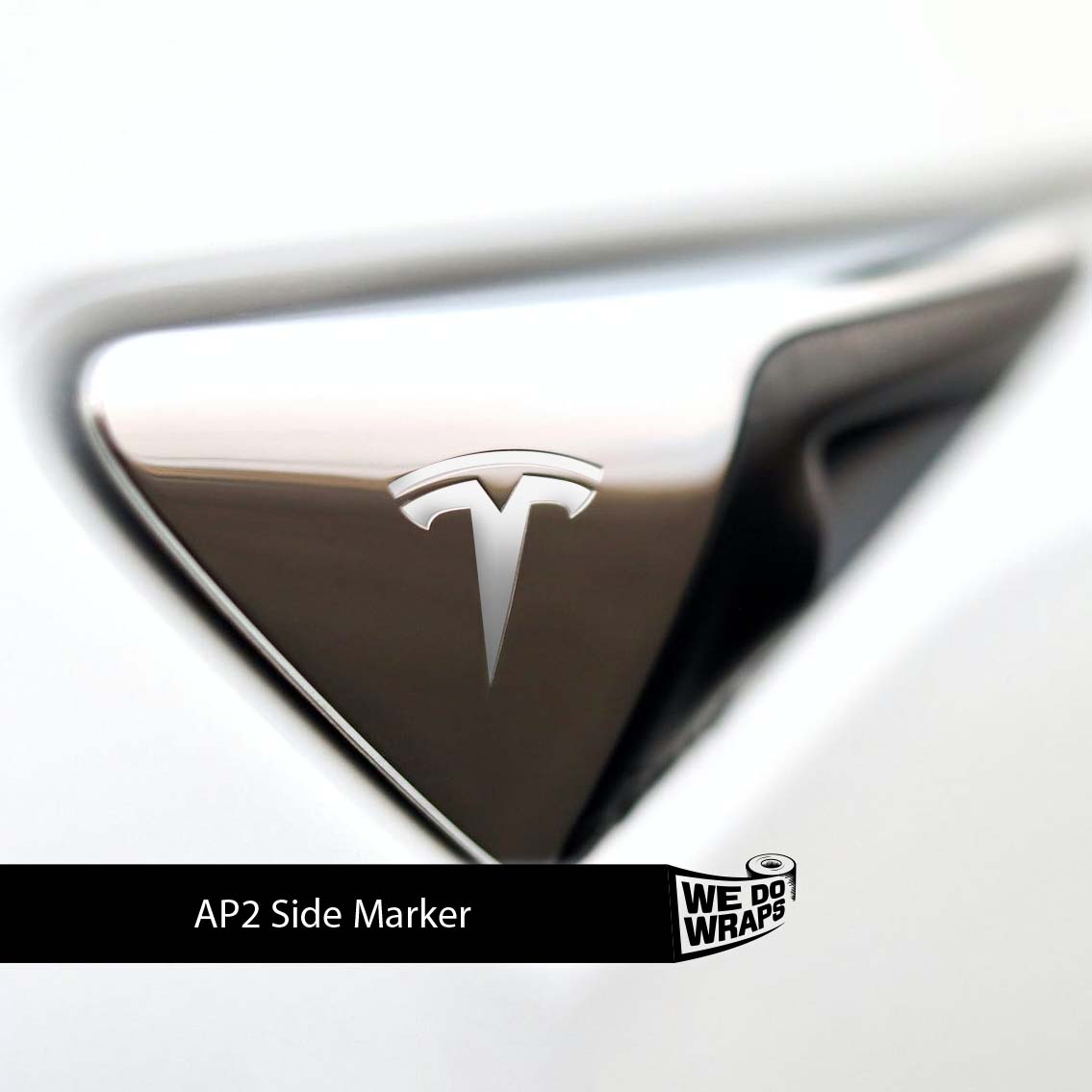 3M Satin White Tesla Autopilot Camera Side Marker Decals (2pcs)
