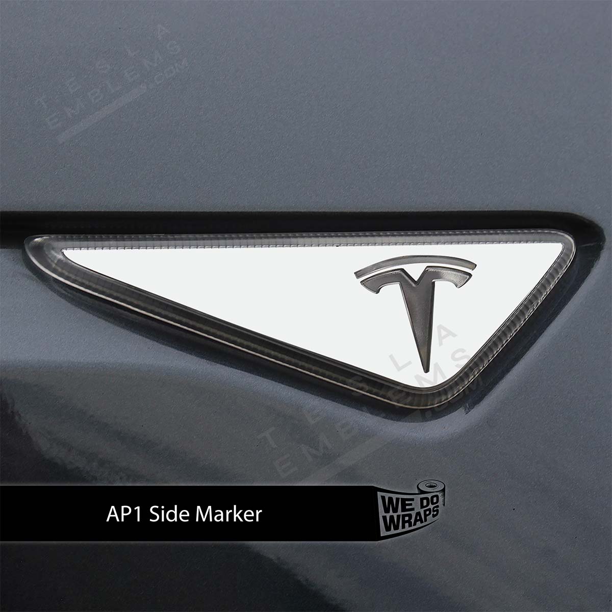 3M Satin White Tesla AP1 Side Marker Wrap (2pcs)