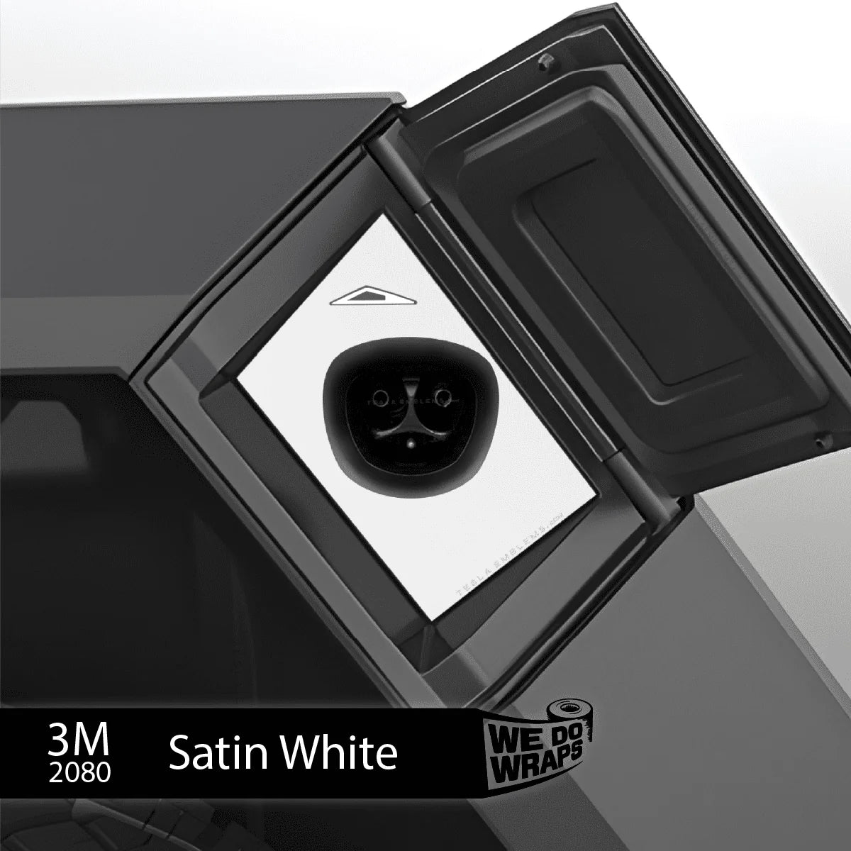 3M Satin White Tesla Charge Port Wrap | Cybertruck